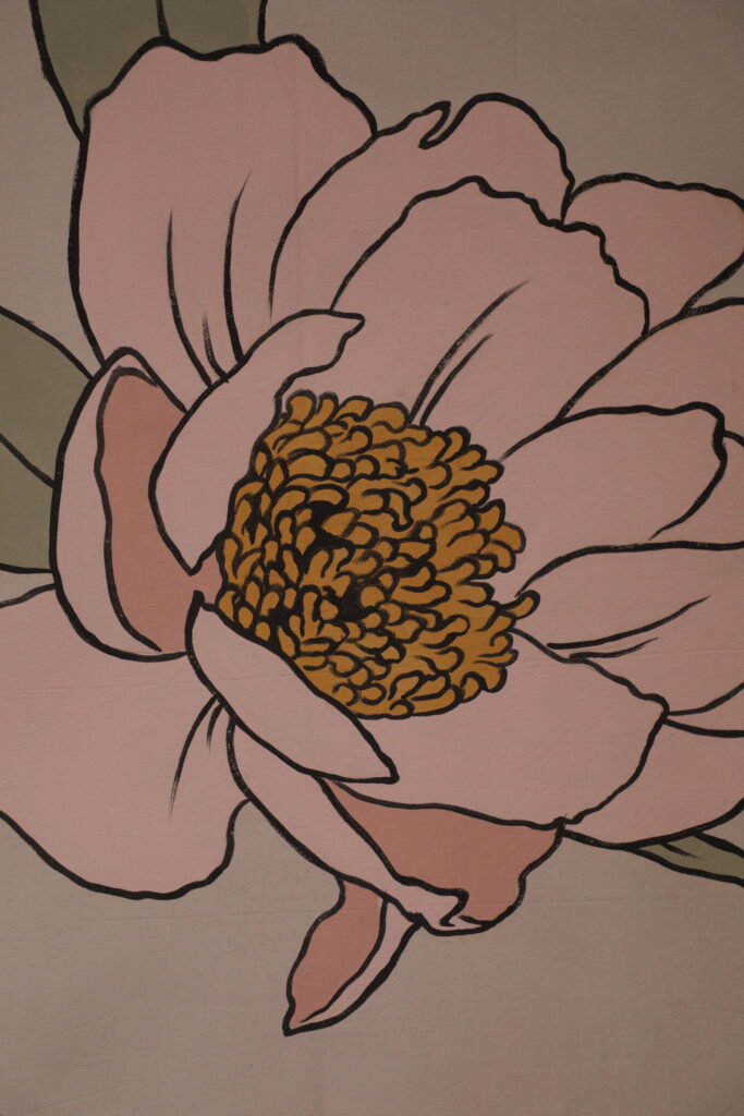 pittura grafica di un fiore rosa